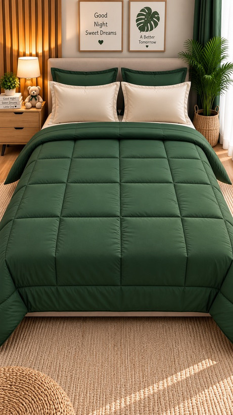 روتختی دو نفره ساده میکرو کرم / سبزتیره